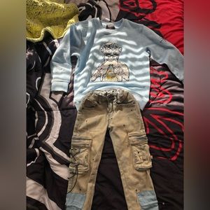 Denim city Sweater/jean outfit.. boys size 6/7